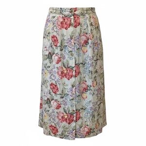 Land’s End floral button front midi skirt, size 14